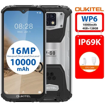 OUKITEL WP6 10000mAh Ip68 Waterproof shockproof Mobile Phone Octa Core 16MP Triple Camera 4GB + 128GB 4G Rugged Smartphone
OUKITEL WP6 10000mAh Ip68 Waterproof shockproof Mobile Phone Octa Core 16MP Triple Camera 4GB + 128GB 4G Rugged Smartphone