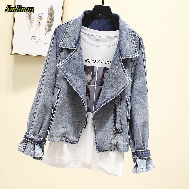 Smlinan 2020 Spring Autumn Streetwear Vintage Denim Jacket Women Turn-down Collar Zipper Punk Motorcycle Jeans Coat Female
Smlinan 2020 Spring Autumn Streetwear Vintage Denim Jacket Women Turn-down Collar Zipper Punk Motorcycle Jeans Coat Female