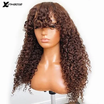 Peruvian Kinky Curly Light Auburn Middle Part 13x6 Lace Front Human Hair Wigs with Bangs 180Density Remy Pre Plucked Lace Wigs
Peruvian Kinky Curly Light Auburn Middle Part 13x6 Lace Front Human Hair Wigs with Bangs 180Density Remy Pre Plucked Lace Wigs