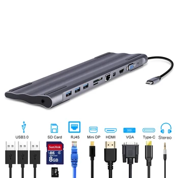 Bakeey 11-in-1 USB-C Type-C Hub Adapter With 3 * USB 3.0 Ports /Type-C Charging Port / Interface Memory Card Readers Acessorios
Bakeey 11-in-1 USB-C Type-C Hub Adapter With 3 * USB 3.0 Ports /Type-C Charging Port / Interface Memory Card Readers Acessorios