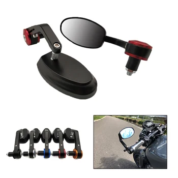 Universal Motorcycle 7/8" 22mm Rear View Handle End Side Rearview Mirrors For Suzuki DR250 DJEBEL Yamaha XMAX 125 250 400 300