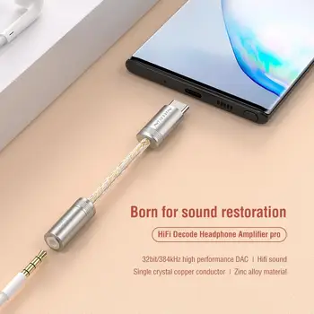 Portable HiFi DAC Digital Decode Amplifier Type-C To 3.5mm Jack Earphone Audio Aux Cable Adapter For Samsung Huawei 32bit 384kHz
Portable HiFi DAC Digital Decode Amplifier Type-C To 3.5mm Jack Earphone Audio Aux Cable Adapter For Samsung Huawei 32bit 384kHz