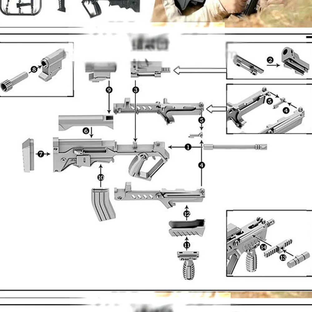 A25-19 1/6 scale Easy&Simple ES 06016-C  PMC weapon set Assault rifle 