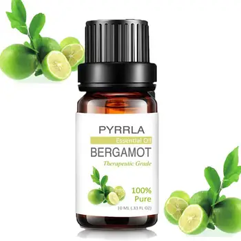 

Pyrrla 10ml Bergamot Pure Essential Oils For Aromatherapy Relieve Stress Humidifier Diffuser Aromatic Massage Body Essential Oil