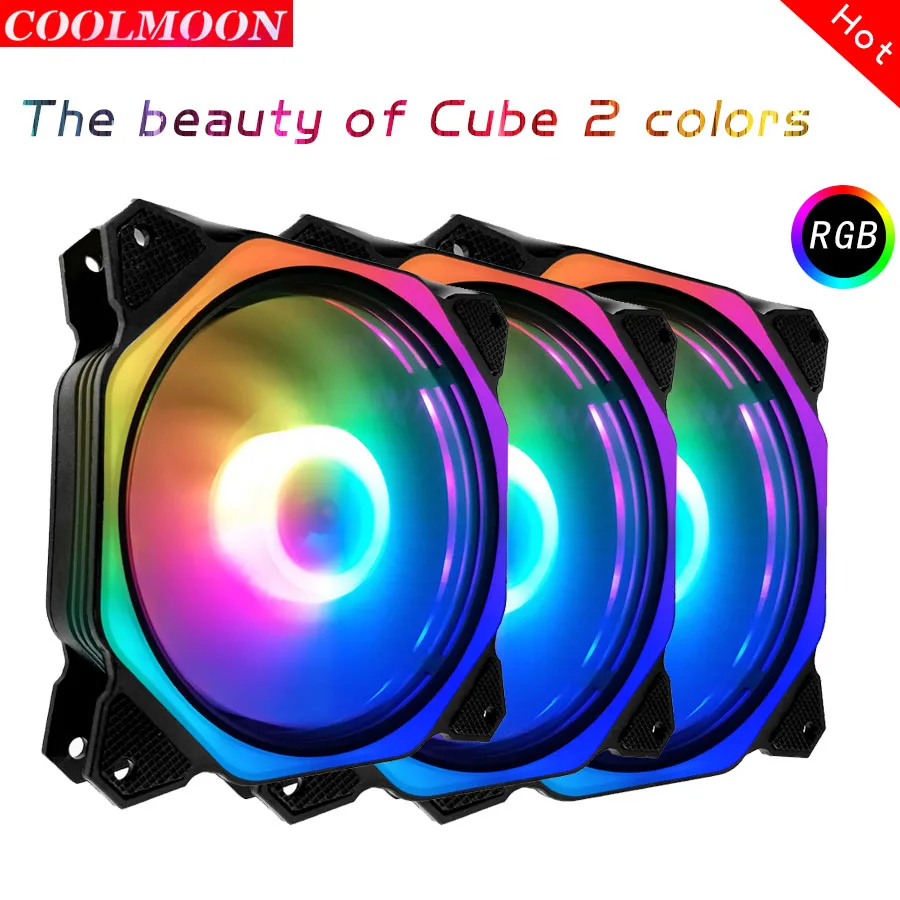 COOLMOON Rubik's Cube II chassis fan 12cmRGB fan polygonal inside and outside luminous mute computer cooling fan
COOLMOON Rubik's Cube II chassis fan 12cmRGB fan polygonal inside and outside luminous mute computer cooling fan
