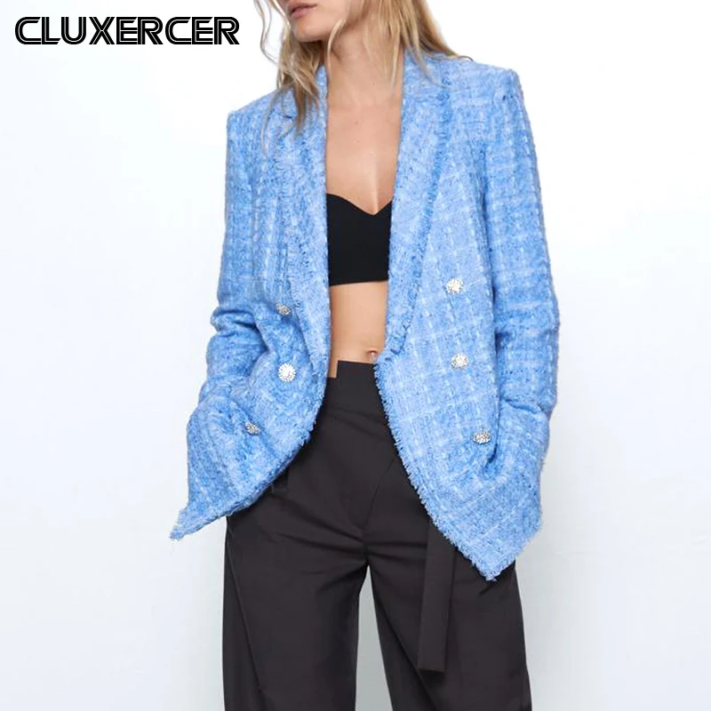 2020 New Spring Autumn Vintage Plaid Tweed Blazers Jackets Women Chic Button Long Suit Coat Female Tops Office Ladies Suit
2020 New Spring Autumn Vintage Plaid Tweed Blazers Jackets Women Chic Button Long Suit Coat Female Tops Office Ladies Suit