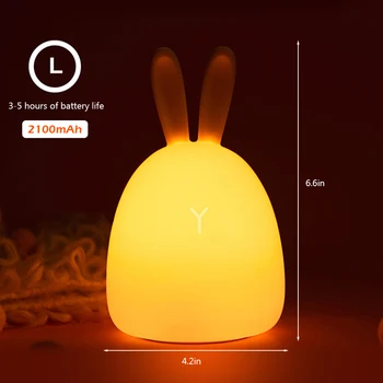 Cartoon Rabbit LED Night Light Silicone Touch Sensor LED Night Light For Children Baby Kids 7 Colors LED USB LED Night Lamp
Cartoon Rabbit LED Night Light Silicone Touch Sensor LED Night Light For Children Baby Kids 7 Colors LED USB LED Night Lamp
