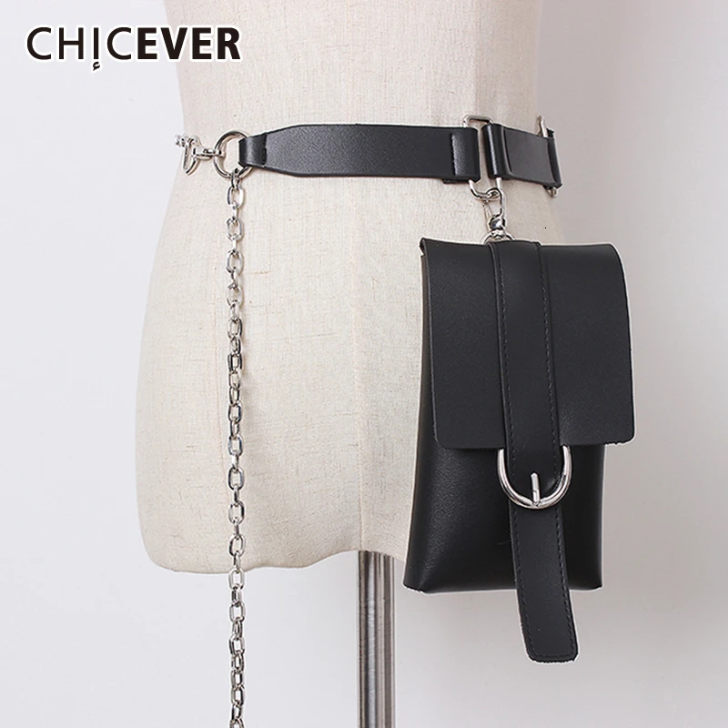 Фото CHICEVER PU Leather Patchwork Metal Women's Belts Tunic Adornment Adjustable Korean Belt Bag Female 2020 Autumn Fashion New |