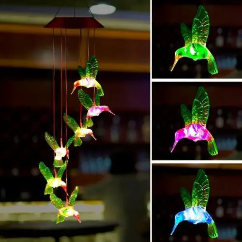 Color-Changing Outdoor LED Solar Lamp Birds Wind Home Garden Decor Solar Light Solar Powered Wind Chime Light
Color-Changing Outdoor LED Solar Lamp Birds Wind Home Garden Decor Solar Light Solar Powered Wind Chime Light