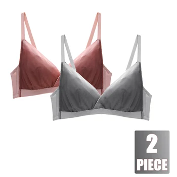 2 Pieces Simple Mesh Wireless Thin Bra Women Underwear Push Up Deep V Comfort Brassiere Ladies Sexy Lingerie Small Breast AB Cup 
2 Pieces Simple Mesh Wireless Thin Bra Women Underwear Push Up Deep V Comfort Brassiere Ladies Sexy Lingerie Small Breast AB Cup