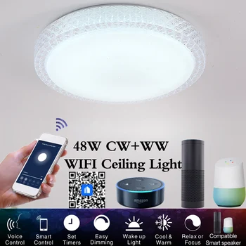 LED Ceiling Light Smart WIFI Ceiling Lights 48W 110V 220v Modern Crystal Ceiling Round Panel Lamp For Decoration Home Lighting
LED Ceiling Light Smart WIFI Ceiling Lights 48W 110V 220v Modern Crystal Ceiling Round Panel Lamp For Decoration Home Lighting