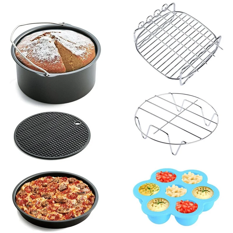 6Pcs Air Fryer Accessories for Gowise Phillips and Cozyna, Fit All 3.7QT - 5.3QT with 7 Inch Diameter
6Pcs Air Fryer Accessories for Gowise Phillips and Cozyna, Fit All 3.7QT - 5.3QT with 7 Inch Diameter