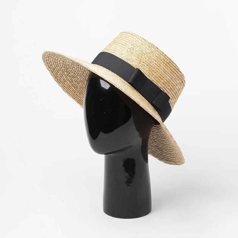 Spring-Summer New Style Ring Flat Top Bow Decorative Wheat Straw Straw Hat Outdoor Travel College Style Sun Beach Straw Hat 
Spring-Summer New Style Ring Flat Top Bow Decorative Wheat Straw Straw Hat Outdoor Travel College Style Sun Beach Straw Hat