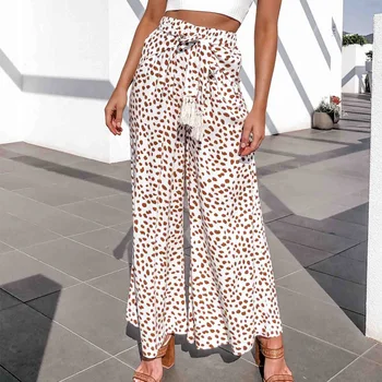 Female loose summer casual pants printed decorative tassel belt wide leg pants
Female loose summer casual pants printed decorative tassel belt wide leg pants