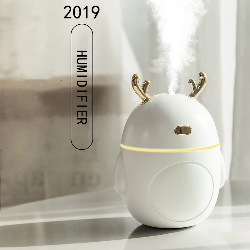 

320ml Portable Deer Air Humidifier Aroma Essential Oil Diffuser Ultrasonic Mist LED NightLight Humidifier Fogger Christmas Gift