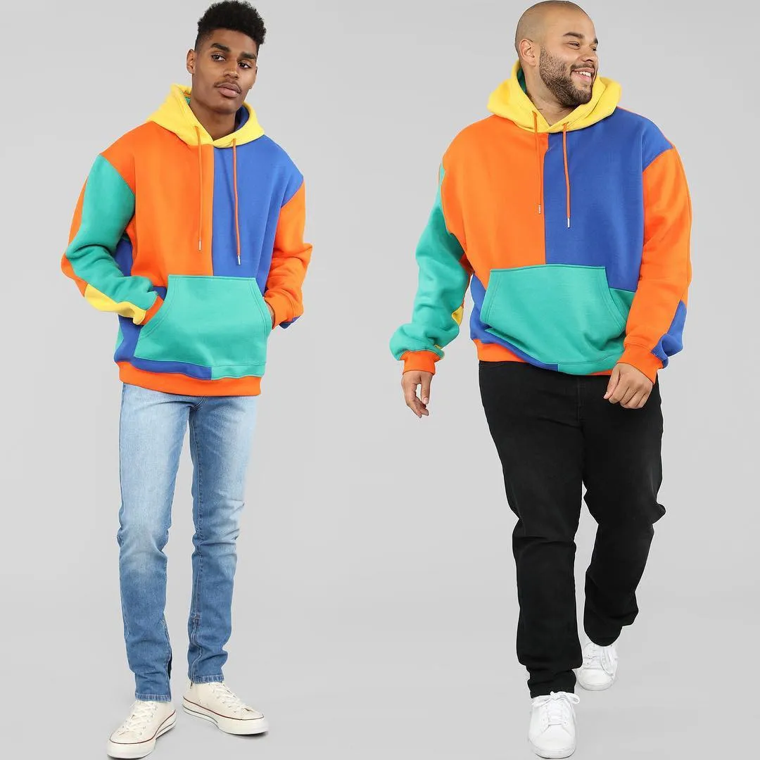 Europe and America Autumn and Winter New Style Multi-color Block Loose-Fit Hoodie Men Street Hooded Hoodie
Europe and America Autumn and Winter New Style Multi-color Block Loose-Fit Hoodie Men Street Hooded Hoodie