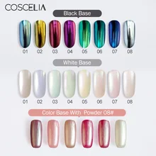 Coscelia 1 caixa 0.8g diamante sereia pérola prego brilho decoração do prego pó para gel uv polonês espelho em pó para a arte do prego(China)