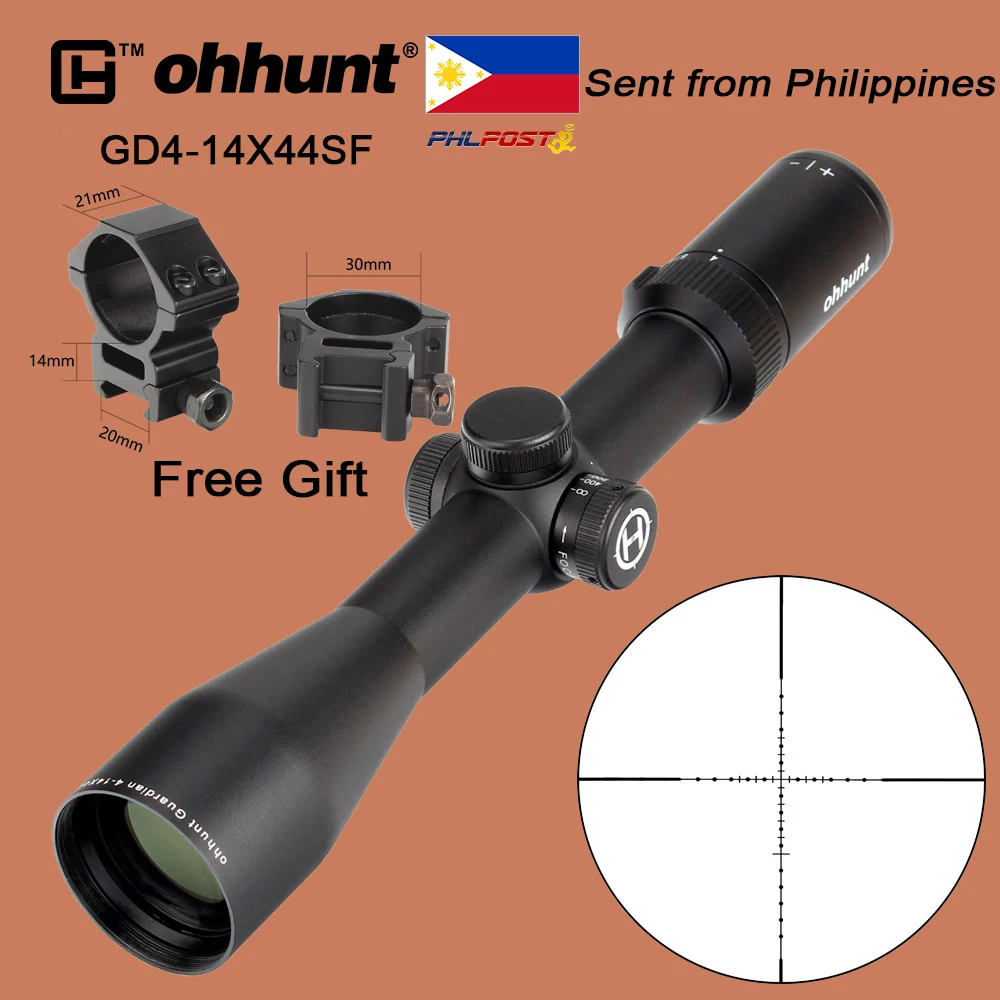 ohhunt Guardian 4-14X44 SF Tactical Optical Sight Wire Reticle Riflescope with Side Parallax Nitrogen Huting Rifle Scope
ohhunt Guardian 4-14X44 SF Tactical Optical Sight Wire Reticle Riflescope with Side Parallax Nitrogen Huting Rifle Scope