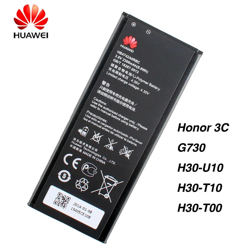 Original HuaWei HB4742AORBC Battery For HuaWei Honor 3C G730 H30-U10 H30-T10 H30-T00 2300mAh
Original HuaWei HB4742AORBC Battery For HuaWei Honor 3C G730 H30-U10 H30-T10 H30-T00 2300mAh