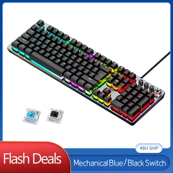 Real Mechanical Keyboard RGB Backlit Metal Keypads 104 Keys Professional Gaming Keyboards With Multimedia Key Wired Keyboard
Real Mechanical Keyboard RGB Backlit Metal Keypads 104 Keys Professional Gaming Keyboards With Multimedia Key Wired Keyboard