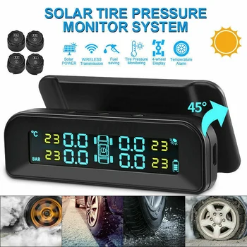 Wireless Solar TPMS Car Tire Pressure Alarm Monitor System Display Temperature Warning with 4 External Sensors
Wireless Solar TPMS Car Tire Pressure Alarm Monitor System Display Temperature Warning with 4 External Sensors