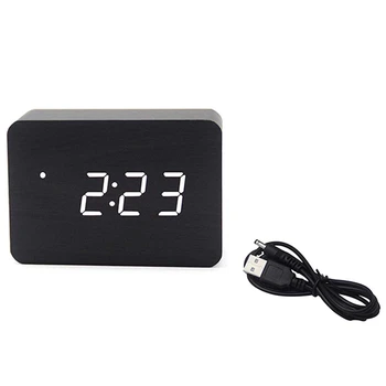 Wooden Digital Alarm Clock, 4 Level Adjustable Brightness and Voice Control, Display Time Temperature Date for Bedroom Office Ho
Wooden Digital Alarm Clock, 4 Level Adjustable Brightness and Voice Control, Display Time Temperature Date for Bedroom Office Ho