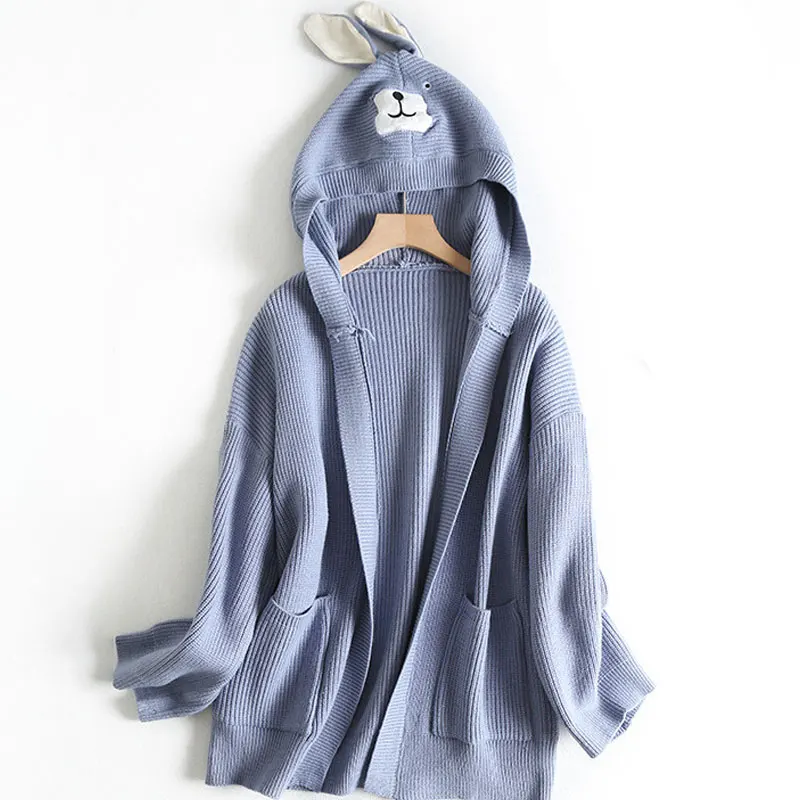 2019 Autumn Winter New Women Sweater Long Embroidery Female Cardigan Outwear Loose Knitwear Solid Hooded Jacket Rabbit Pattern
2019 Autumn Winter New Women Sweater Long Embroidery Female Cardigan Outwear Loose Knitwear Solid Hooded Jacket Rabbit Pattern