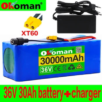 36V 10S4P 30Ah 500W high capacity 42V 18650 lithium battery pack 30000mAh electric bicycle scooter with BMS XT60 Plug +charger 
36V 10S4P 30Ah 500W high capacity 42V 18650 lithium battery pack 30000mAh electric bicycle scooter with BMS XT60 Plug +charger
