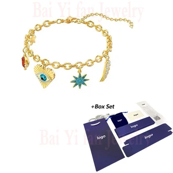 SWA High Quality New LUCKY GODDESS CHARM Bracelet Element Devil Eyes Pattern Multi Pendant Bracelet Crystal Female Romantic Gift
SWA High Quality New LUCKY GODDESS CHARM Bracelet Element Devil Eyes Pattern Multi Pendant Bracelet Crystal Female Romantic Gift