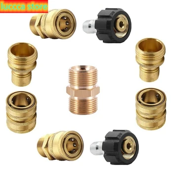 9 PCs pressure washer set, quick disconnect Kit, M22 swivel to 3/8 inch quick connect, 3/4 inch quick release
9 PCs pressure washer set, quick disconnect Kit, M22 swivel to 3/8 inch quick connect, 3/4 inch quick release