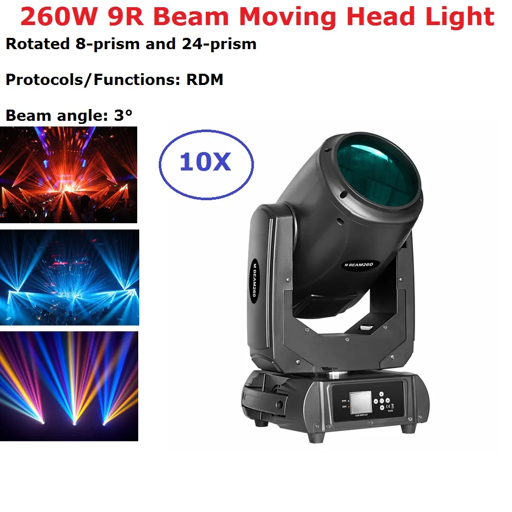 10Pcs Lights + Flight Case 260W 9R Moving Head Light Beam Spot Light DMX512 Moving Head Dj Bar Party Lightshow Stage Lighting
10Pcs Lights + Flight Case 260W 9R Moving Head Light Beam Spot Light DMX512 Moving Head Dj Bar Party Lightshow Stage Lighting