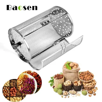 

8 inches Stainless Steel Rotating Grilled Cage Rotary for Electric Oven Barbecue Roasted Coffee Bean Nut Walnut Roaster Cage