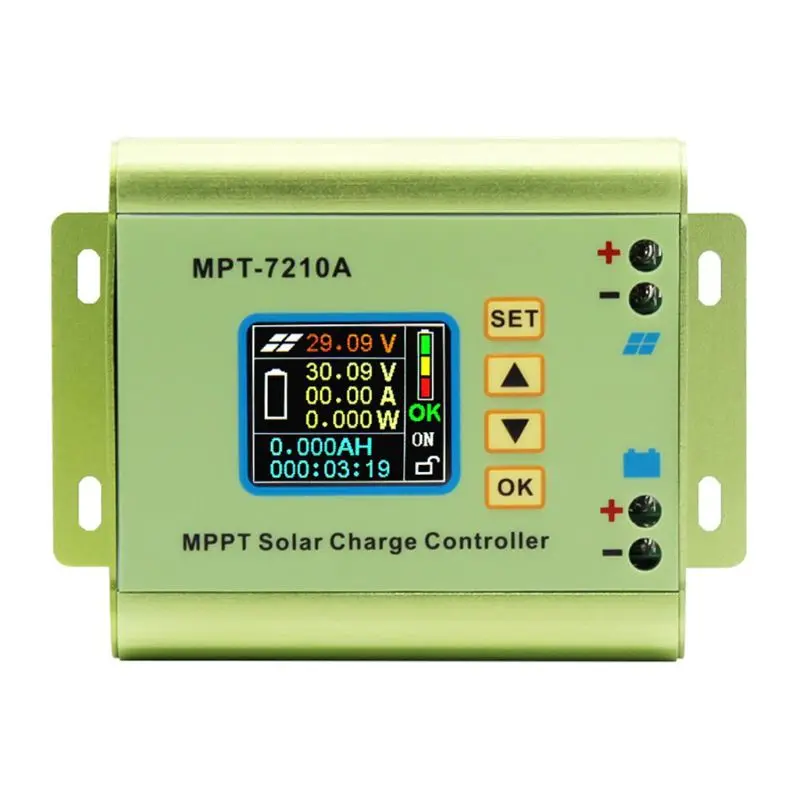 LCD Display MPPT Solar Charge Controller for Lithium Battery 24V / 36V / 48V / 60V / 72V Battery Pack Output 0-10A MPT-7210A
LCD Display MPPT Solar Charge Controller for Lithium Battery 24V / 36V / 48V / 60V / 72V Battery Pack Output 0-10A MPT-7210A