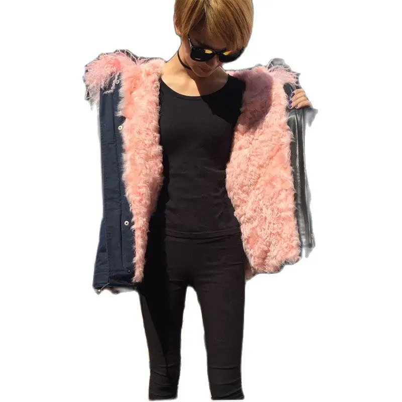 

Pink Fashion Lamb Fur Real Fur Lined Mr Mrs Wear New Winter Collection Casual Wear Parka Hoodies