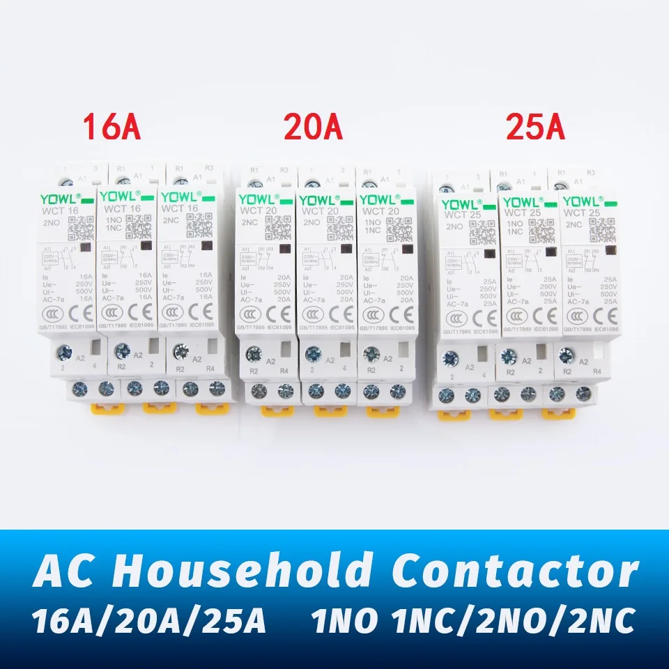 220V 230V 50/60Hz AC Contactor Din Rail Mounted Household 2P Modular 16A 20A 25A 2NO/1NO 1NC / 2NC for Smart Home House Hotel
220V 230V 50/60Hz AC Contactor Din Rail Mounted Household 2P Modular 16A 20A 25A 2NO/1NO 1NC / 2NC for Smart Home House Hotel