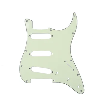 

Musiclily SSS 11 Hole Strat Guitar Pickguard for Fender USA/Mexican Made Standard Stratocaster Style, 3Ply Mint Green