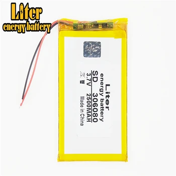 Polymer lithium battery 306080 2500 mah PDA smart tablet computer 3.7 v Rechargeable Battery For MP5 GPS DVD Camera Speaker
Polymer lithium battery 306080 2500 mah PDA smart tablet computer 3.7 v Rechargeable Battery For MP5 GPS DVD Camera Speaker