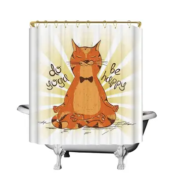 Cartoon Modern Shower Curtain,Funny Cat Doing Yoga Wise Sage Animal Humor Mental Life Fun Illustration for Bath Tub,94''W x
Cartoon Modern Shower Curtain,Funny Cat Doing Yoga Wise Sage Animal Humor Mental Life Fun Illustration for Bath Tub,94''W x