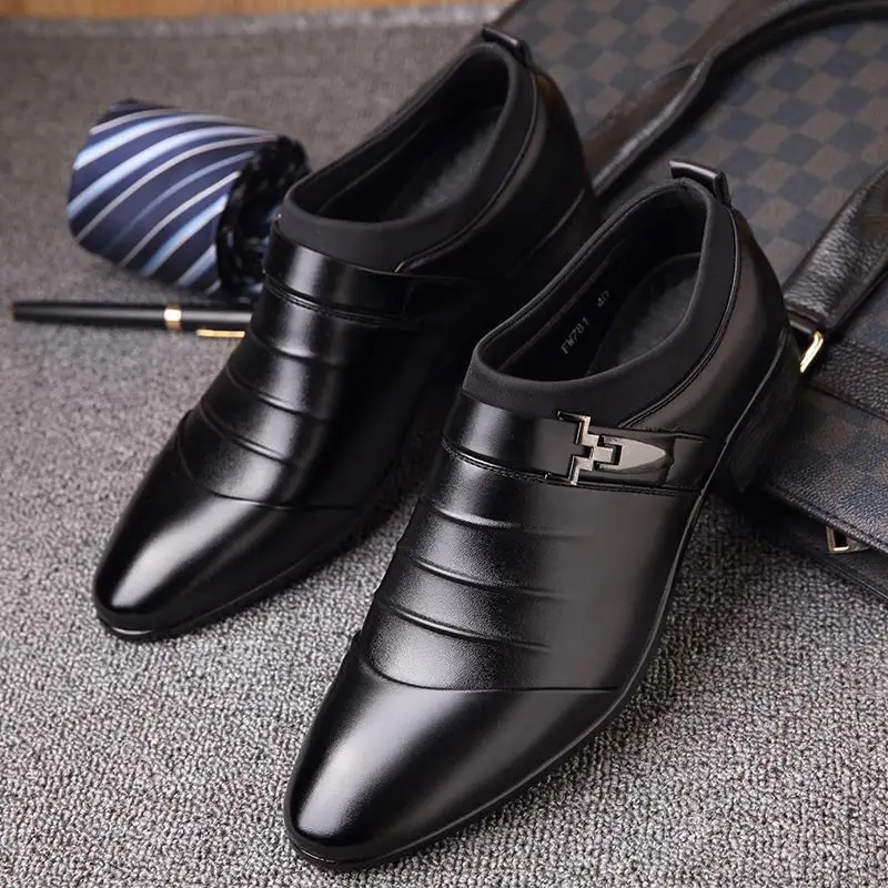 New Style Business MEN'S Leather Shoes Casual Foot Covering PU Leather Shoes Work Men's Formal Wear Leather Shoes Youth Pointed-
New Style Business MEN'S Leather Shoes Casual Foot Covering PU Leather Shoes Work Men's Formal Wear Leather Shoes Youth Pointed-