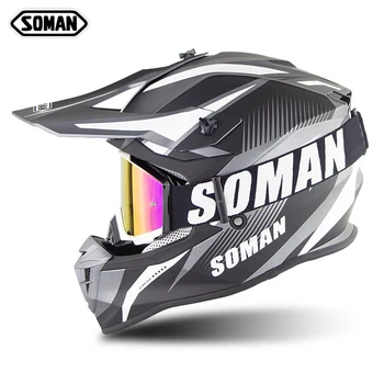 ECE Approved Soman SM633 Retro Flip up Motocross racing Helmets Full Face Motorcycle Helmet+SM13 Goggles
ECE Approved Soman SM633 Retro Flip up Motocross racing Helmets Full Face Motorcycle Helmet+SM13 Goggles
