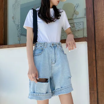Street Wear High Waist Wide Leg Denim Shorts Women With Hole 2020 New Jean Shorts Women Summer Korean Style Women Bermuda Shorts
Street Wear High Waist Wide Leg Denim Shorts Women With Hole 2020 New Jean Shorts Women Summer Korean Style Women Bermuda Shorts