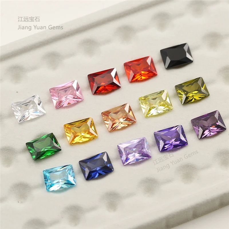

1PCS Per Colors Total 15pcs Size 4x6mm ~ 9x11mm Rectangle Shape Loose Cubic Zirconia Stone For Jewelry DIY