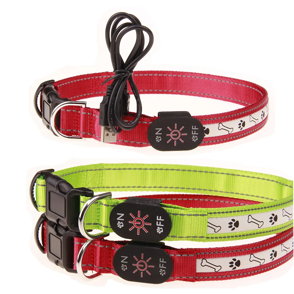 Bone Footprints LED Shining Charging Dog Collar 2 PCs Color 3 PCs Specification Flash Bite-proof Protector
Bone Footprints LED Shining Charging Dog Collar 2 PCs Color 3 PCs Specification Flash Bite-proof Protector