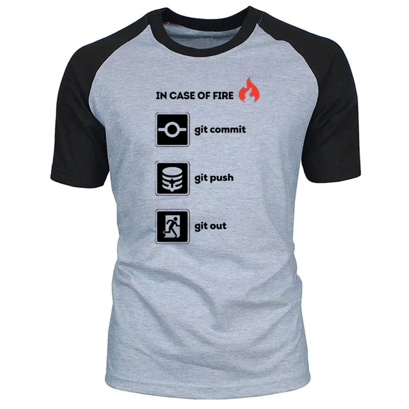 Summer New 100% Cotton Top Quality Funny O Neck Programmer Shirt- In Case of Fire Git Commit Push Out Graphic T Shirts EU Size 
Summer New 100% Cotton Top Quality Funny O Neck Programmer Shirt- In Case of Fire Git Commit Push Out Graphic T Shirts EU Size