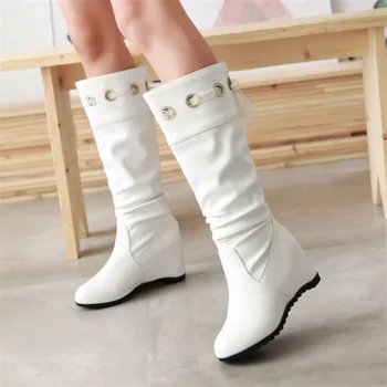 Winter Mid Calf Thigh High Boots Female White Black Yellow Lace Up Riband Inside High Heels Ladies Shoes Plus Size Botas
Winter Mid Calf Thigh High Boots Female White Black Yellow Lace Up Riband Inside High Heels Ladies Shoes Plus Size Botas