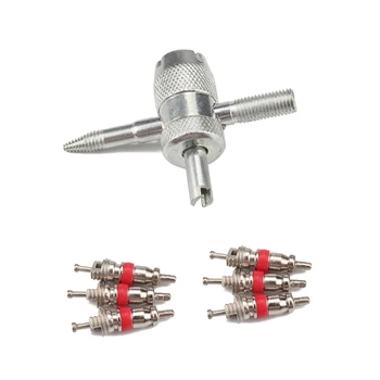 Universal Car Removal Tool Four-in-one Valve Tool 6 Brass Valve Cores Fit For All Vehicle Car Truck Motorcycle Auto Accessories
Universal Car Removal Tool Four-in-one Valve Tool 6 Brass Valve Cores Fit For All Vehicle Car Truck Motorcycle Auto Accessories