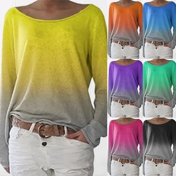 Women Gradient Color Blouses O Neck Long Sleeve Female Shirts Fashion Sweater Blusas Mujer De Moda 2019 Plus Size Blouse Women
Women Gradient Color Blouses O Neck Long Sleeve Female Shirts Fashion Sweater Blusas Mujer De Moda 2019 Plus Size Blouse Women