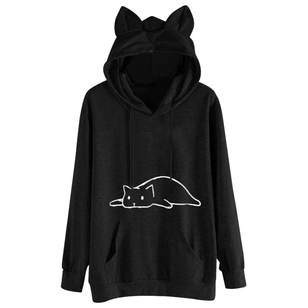 Womens Tops And Blouses Long Sleeves Fashion Winter Long-Sleeved Round Neck Cat Print Sweatshirts Blouse Hoodie Busos Para Mujer
Womens Tops And Blouses Long Sleeves Fashion Winter Long-Sleeved Round Neck Cat Print Sweatshirts Blouse Hoodie Busos Para Mujer