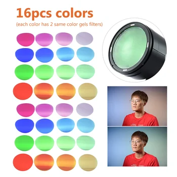 Godox V-11T Photograhy Color Filters Kit Color Gels Filters 16 Different Color * 2 for Godox V1 Series Camera Round Head Flashes
Godox V-11T Photograhy Color Filters Kit Color Gels Filters 16 Different Color * 2 for Godox V1 Series Camera Round Head Flashes