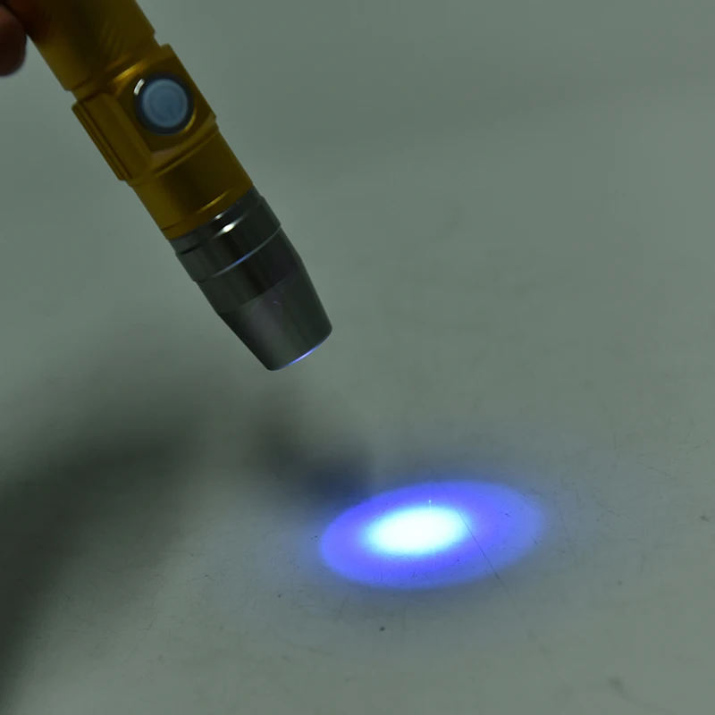 Фото УФ-лампа USB перезаряжаемая 3 режима 365нм Ультрафиолетовый Мини УФ светодиодный
